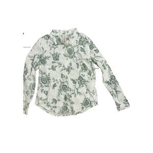 Joie Shirt Womens Size Small White Multi Floral 100% Linen Button Down